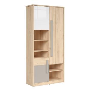 Armoire 3 portes stratifiés beige et gris