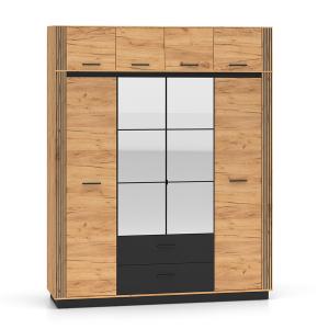 Armoire 4 portes 2 tiroirs extension stratifiés beige