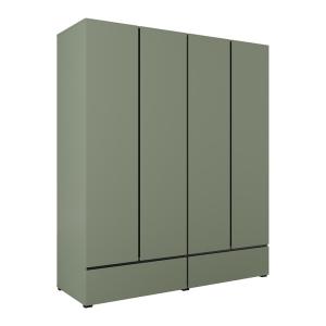 Armoire 4 portes 2 tiroirs stratifiés vert
