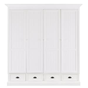 Armoire 4 portes 4 tiroirs blanc