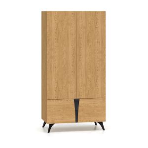 Armoire 4 portes stratifiés beige et noir