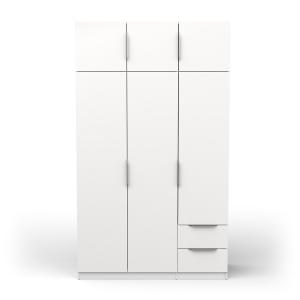 Armoire 6 portes et 2 tiroirs - L119,4 cm - Blanc