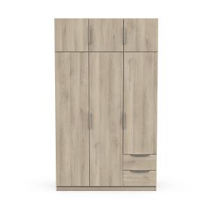 Armoire 6 portes et 2 tiroirs - L119,4 cm - Effet Chêne