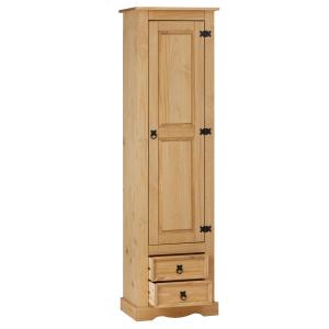 Armoire 8 étagères 2 tiroirs en bois massif finition cirée…