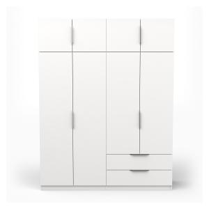 Armoire 8 portes et 2 tiroirs L157,3 cm - Blanc