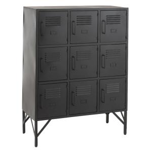 Armoire 9 portes en métal noir 41 x 86