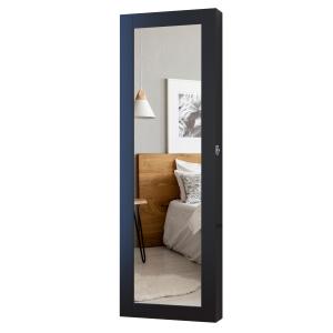 Armoire à bijoux design contemporain mural avec miroir noir