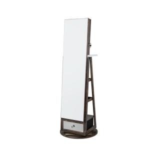 Armoire à bijoux sur pied pivotante à 360° lumière led noye…