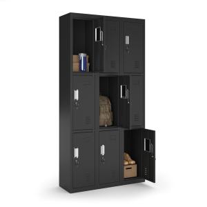 armoire à casiers fermés 9 compartiments, Noir 90 x 180cm