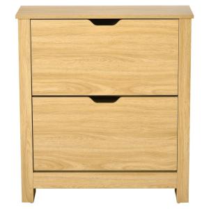 Armoire à chaussures 2 portes abattantes en bois naturel
