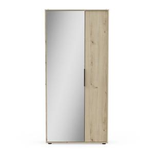 Armoire à chaussures 2 portes L82,8 cm - Effet Chêne foncé…