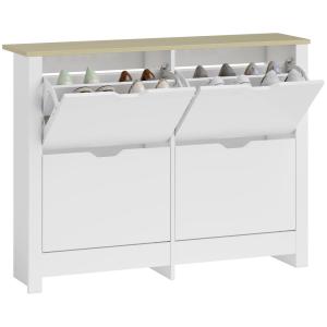 Armoire à chaussures 4 portes bois blanc chêne