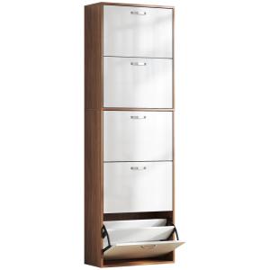 Armoire à chaussures 5 portes abattantes imitation bois bla…