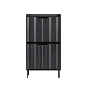 Armoire à chaussures avec 2 portes abattantes effet bois no…