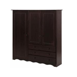Armoire à linge 3 portes 3 tiroirs marron