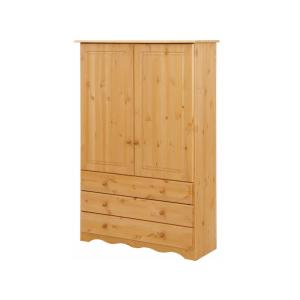 Armoire à linge avec 2 portes et 3 tiroirs en pin