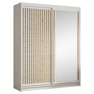 Armoire à portes coulissantes avec lamelles 120 cm, blanc