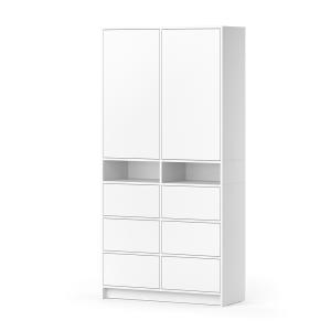 Armoire à vêtements avec tiroirs Blanc 98.6x200cm