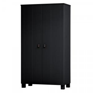 Armoire à vêtements en bois massif noir