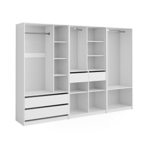 Armoire à vêtements Lot de 3, Blanc 100 x 200cm