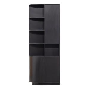 Armoire arrondie en bois massif FSC noir 78x40x210cm