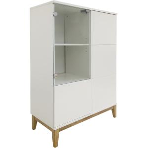 Armoire avec 1 porte vitrées et 2 portes en blanc