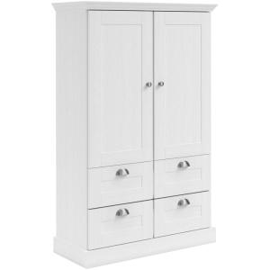 Armoire avec 2 portes 2 tiroirs en effet bois blanc