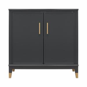 Armoire avec 2 portes en effet bois noir