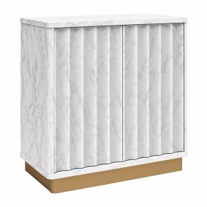 Armoire avec 2 portes en effet marbre blanc