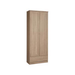 Armoire avec 2 portes et 1 tiroir en chêne teinté