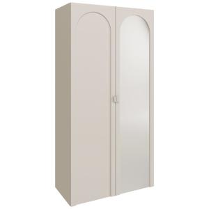 Armoire avec miroir et 2 portes, gris cachemire, 100 cm