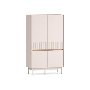 Armoire basse 4 portes stratifiés beige