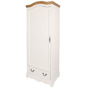 Armoire bonnetière 1 porte 1 tiroir crème L80
