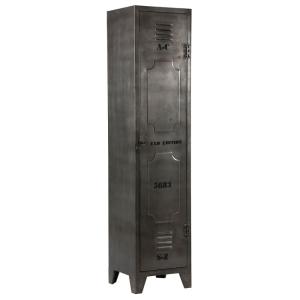 Armoire bonnetière en métal gris