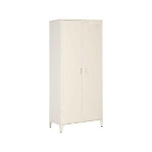 Armoire chambre dressing industriel beige métal 2 portes