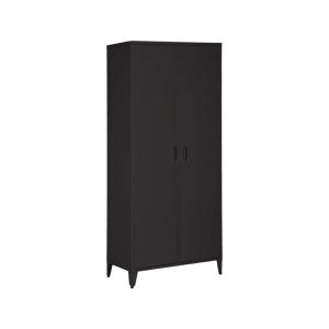 Armoire chambre dressing industriel noir métal 2 portes