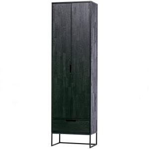 Armoire Chandre  - Brosse - Noir - 210x60x36 - WOOOD - Silas