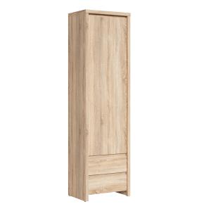 Armoire colonne 1 porte 2 tiroirs stratifiés beige