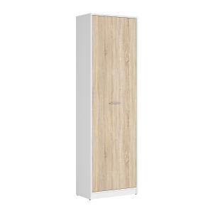 Armoire colonne 1 porte stratifiés beige et blanc