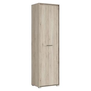 Armoire colonne 1 porte stratifiés beige et gris