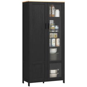 Armoire cuisine 2 portes étagères réglables noir