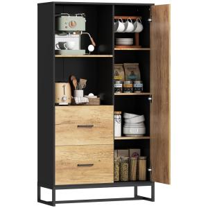 Armoire cuisine multi-rangement panneaux de particules noir…