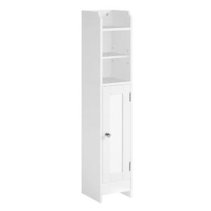 Armoire d’angle avec porte et étagères 20 x 18 x 92 cm blan…