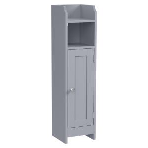 Armoire d’angle avec porte et étagères effet bois gris myst…