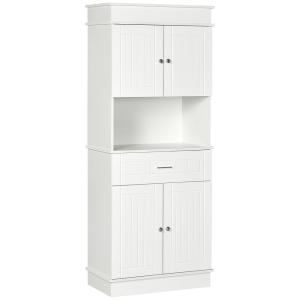 Armoire de cuisine 4 portes tiroir coulissant bois blanc