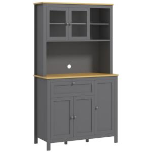 Armoire de cuisine avec 3 placards et portes vitrées en boi…