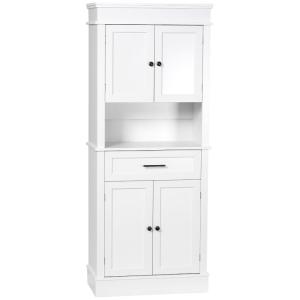 Armoire de cuisine avec placards et étagères réglables blan…