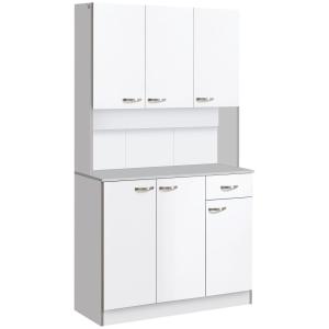 Armoire de cuisine contemporaine 6 portes 1 tiroir bois bla…
