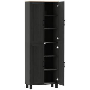 Armoire de cuisine multi-rangements 4 portes noir