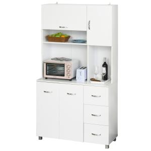 Armoire de cuisine multi-rangements MDF blanc